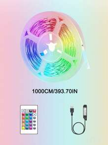 1m/3m/5m/10m LED RGB Light Strip, Bedroom LED Light Strip, Home Decoration With USB And Remote Control, Colorful TV Background Decorative Lights For Living Room And Bedroom Ambience - 24-key RGB Light Strip - View 12