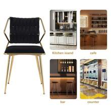2pcs Set Luxurious Velvet Dining Chairs, Modern Dining Chairs, Bar Stools, Stable And Durable, Black Or Beige