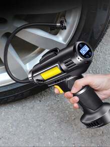 Pompa per gonfiaggio pneumatici per auto senza fili, compressore d'aria portatile, pompa per pneumatici per auto, motocicletta, bicicletta, con manometro e luce