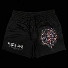 2025 Men's Graphic & Letter Print Breathable Casual Shorts, Spring/Summer