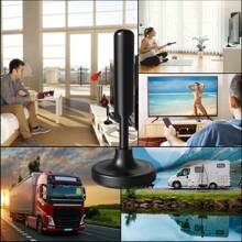 5600 Miles Digital TV Antenna Indoor HDTV Amplified Signal Booster 4K HD 1080P - Black - View 9