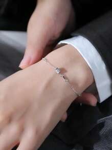 1pc Fashion S925 Sterling Silver Waist Design Bracelet, Minimalist & Elegant Style, Suitable For Women Daily Wear - Small Waist Bracelet - View 1