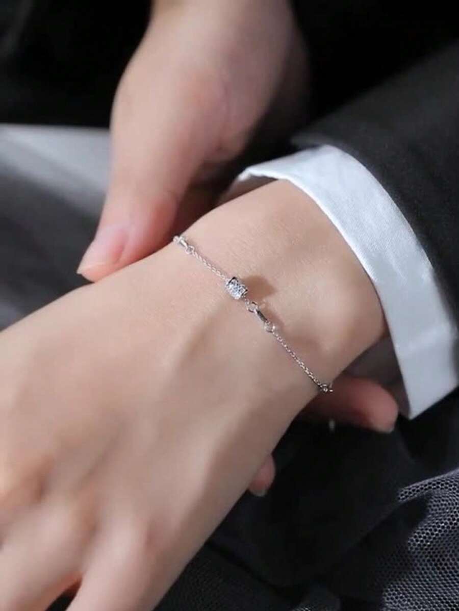 1pc Fashion S925 Sterling Silver Waist Design Bracelet, Minimalist & Elegant Style, Suitable For Women Daily Wear - Small Waist Bracelet - View 1