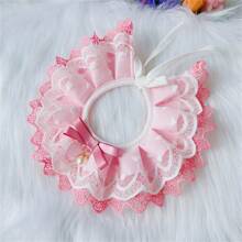 1pc Cute Cat & Dog Bibs, Teacup Poodle Lace Collar, S Size