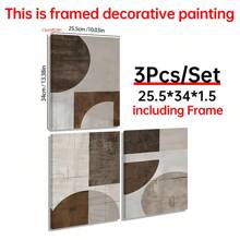 3pcs Have Framed Canvas Painting And Poster, Ready To Hanging, Bohemian Style - Abstract Graphic Art Home Decor, Wall Art, Room Decor, Home Murals, Hd Printing, Ideal For Gifts, Living Room, Bedroom, Dining Room, Office Decoration Picture, With Frame Birthday Graduation