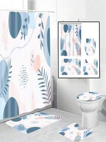 Juego de 1/4 cortinas de baño impermeables con estampado bohemio, que incluye alfombrilla y tapa de váter a juego. Diseño abstracto medieval con elementos geométricos, hojas y plantas de colores. Ganchos incluidos. Material de poliéster lavable. Perfecto como regalo del Día de la Madre, regalo personalizado para mamá, regalo de última hora, ideas del Día de la Madre, regalos del Día de la Madre Domingo, tarjetas hechas a mano para mamá, mejores regalos del Día de la Madre por menos de $50