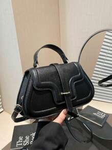 Bolso de estilo universitario, estilo minimalista, para llevar a mano o al hombro, versátil y portátil, útil y llamativo, con bloqueo de color y de estilo universitario
