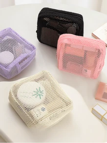 1 Stück süße Dopamin-Farbgitter-Datenkabel-Aufbewahrungstasche, (Schlüsselband separat erhältlich, Farbe ist zufällig), tragbare handgehaltene Kabel-Ohrhörer-Stromladegerät-Lippenstift-Tasche, Rosa/Lila/Blau kleine Reise-Aufbewahrungstasche, Reiseaccessoires, Reiseersatzteile, Handy-Aufbewahrungstasche Kabelverwaltung