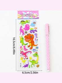 5pcs Kids Cartoon Vehicles, Animals, Dinosaur Theme 3D Embossed Stickers, Scrapbooking Decorative Stickers, Ideal Gift For Boys (Assorted Combination Of 5 Dinosaur + 5 Vehicles, 5 Dinosaur + 5 Animals, 5 Vehicles + 5 Animals)