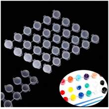 240pcs Empty Paint Cans, 40pcs Acrylic Mini Paint Containers With Lids, 6pcs Connected Empty Paint Boxes 3ml/0.1oz, Suitable For Students, Exquisite Painting Gift Box