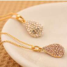 Elegante collar de mujer con gota de agua y rhinestones, collar joyería elegante y glamoroso, para fiesta y regalo, accesorios al por mayor