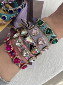 1 pieza Pulsera trenzada con perla de agua dulce irregular, elegante y sencilla, de estilo bohemio, para mujer, hermana, pareja, regalo de graduación, adecuada para uso diario, deportes, commute, citas, fiestas, vacaciones de verano en la playa