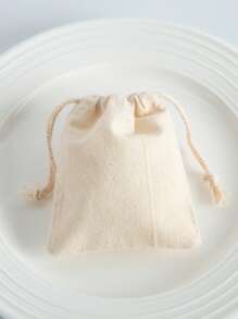 10 件普通束口袋、礼品包装袋 - 米色 - 查看 2