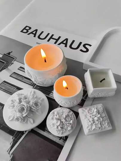 DIY Rose Flower Silicone Mold For Crystal Epoxy Resin Storage Box - Jewelry Organizer And Crafting Tool, Hexagon Candle Holder, Geometric Resin Container, Clear Wax Jar Mold, Perfect For Home Wedding Decor And Art Projects