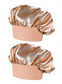 1/2Pcs Silk Bonnet For Sleeping, Satin Hair Bonnets, Soft Elastic Band Silk Sleep Cap, Silk Hair Wrap For Curly Hair Hair Sleep Cap - Multicolor - View 6