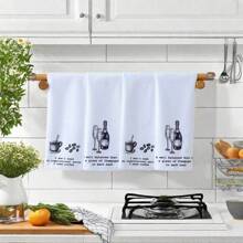 Toalla de cocina de estilo rural, material de poliéster altamente absorbente para lavar a mano, secar y limpiar - Paño de limpieza de cocina de diseño de dibujos animados para decoración de cocina