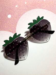 1 pieza Gafas de moda novedosas con diseño de fresa para mujeres, estilo lindo de Y2K, adecuado para fiestas, vacaciones, San Valentín, en colores rojo, verde, azul, morado, verde claro, amarillo, rosa claro para verano, playa, vacaciones, exterior, viaje - Forma de fresa - Ver 19