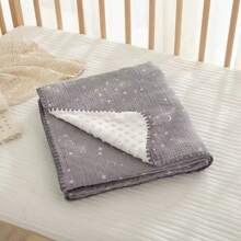 1 件超柔软舒适婴幼儿圆点毛绒毯，适合学龄前儿童午睡