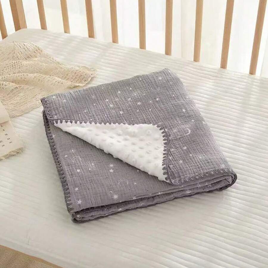 1 件超柔软舒适婴幼儿圆点毛绒毯，适合学龄前儿童午睡