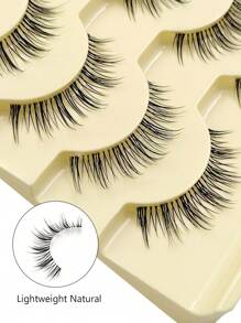 Asiteo Asiteo 5 Paar natürliche Anime Kunstwimpern mit transparentem Band, perfekt für Anfänger und Make-up-Künstler, ideal für den täglichen Comic-Augen-Look, Manga-Augen-Make-up-Wimpernstreifen, Wimpern, Kunstwimpern