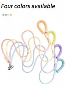 1pc Reflective Dog Leash With Comfortable Padded Handle, Braided Nylon, Shock Absorbing Outdoor Training Pet Lead For Large/Medium/Small Dogs, 360° Swivel Tangle-Free Snap Hook