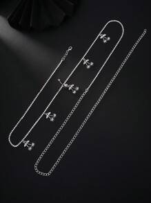 1pc New Cherry Pendant Waist Chain, Sparkly Fashion Crystal Sexy Belly Button Chain Waist Body Chain For Women