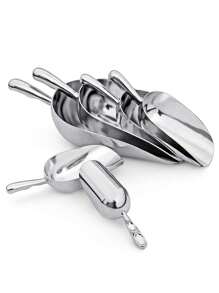 4-Size Aluminum Alloy Ice Shovel Scoop Multifunctional Grain Coffee Beans Bar Cube Scraper Measuring Spoon Kitchen Accessories