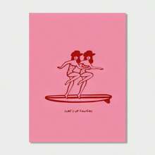 1PC Frameless Canvas Art Print - Vintage Western Surf Cowgirl, Art Deco Classic Modern Style, Wall Decor For Home Office, Bathroom, Living Room, Bedroom, Dining Room - Ink Artwork, Portraits, Character Themes, Herringbone Patterns - Spring/Summer Wall Art Decor - Perfect Gift For Art Lovers And Home Decor Enthusiasts!