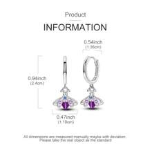 1pc Elegant Glow-In-The-Dark Firefly Earrings - Pink & Purple, Perfect For Parties & Gifts