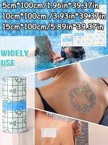 1 szt. Wodoodporna taśma, wodoodporny bandaż, przezroczysty opatrunek foliowy, bandaż samoprzylepny, odpowiedni do kąpieli, pływania, ochrony i pielęgnacji tatuaży. Wiele specyfikacji do wyboru