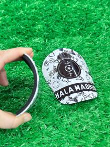 1 Pair 12*8cm Shock-Absorbing, Lightweight And Streamlined Design Soccer Shin Guards Made Of PBT Material With Team Badge Graphics