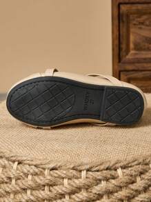 1 Paio Scarpe Eleganti in Pelle per Ragazze in colori Albicocca, Kaki, Nero, Marrone, Scarpe da Principessa per Rappresentanza, Scarpe da Studente per Scuola, con Punta Tonda, in Morbida Pelle, Stile Elegante e Alla Moda per Bambini