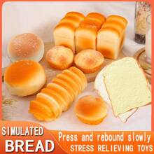 1 件逼真 PU 慢回弹假面包装饰、烘焙摄影道具面包模型、减压和新奇玩具