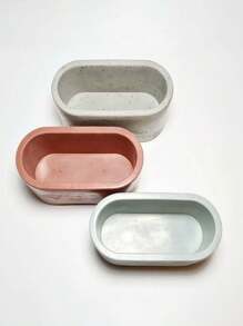 1pc Oval Silicone Mold, DIY Oval Terrazzo, Plaster, Cement, Clay Tray Resin Casting Mold, Used For Jewelry, Ring Storage Mold