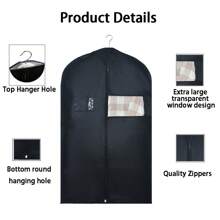 1pc Garment Bag With Transparent Window, Suitable For Hanging In Bedroom, Closet Or Home Storage Cabinet - Includes Suit Jacket, Dress And Coat Bags With Windows