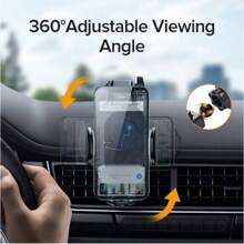 Soporte de teléfono para coche de 360° para parabrisas, compatible con teléfonos móviles y smartphones universales, incluido el compatible con iPhone