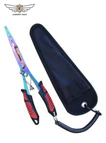 ALMIGHTY EAGLE 1pc ALMIGHTY EAGLE Portable Multi-Tool Pliers Stainless Steel Multi-Function Fish Pliers, Fish Hook Remover, Wire Cutter, Lead Press - Including Storage Bag And Lanyard, Good Helper For Fishing