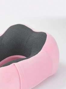 1 buc pernă de călătorie din spumă cu memorie în formă de U de culoare solidă, pernă pentru gât, potrivită pentru călătorii și odihnă