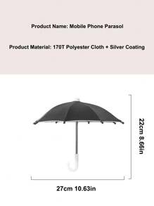 1 Piccolo ombrellino con supporto per telefono universale regolabile a ventosa a forma di porcellino, ripara dalla luce, per uso esterno anti-abbagliamento, realizzato in fibra di poliestere, anti-pioggia e anti-sole, con pellicola protettiva per lo schermo