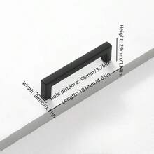 1pc Simple Quadrate Aluminum Alloy Black Brushed Furniture Cabinet Door Handles Drawer Knobs Glass Cabinet Wardrobe Door Pulls Furniture Handle Hardware