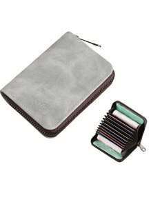 9 个卡槽男/女紧凑型信用卡夹，多卡容量超薄一体式卡包，适合青少年、休闲户外、运动、旅行、毕业、生日配件 - 彩色 - 查看 5