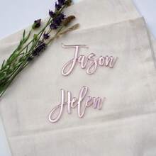 1pc Mirror Acrylic Cake Hanger, Text Acrylic, Cupcake Decoration, Personalized Name Place Card, Cake Decoration Name, Silver Gold Custom Cake Decoration,Wedding Essentials - Multicolor - View 12