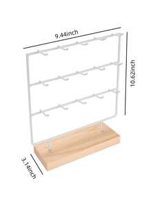 1pc Wood Earring Display Stand For Selling, Earring Rack Display Holder Stand Travel Storage Organizer Back To School - Multicolor - View 5