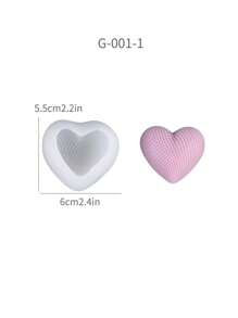 1 件编织心形硅胶模具，适用于香薰蜡烛、工艺品和石膏装饰 - 白色 - 查看 8