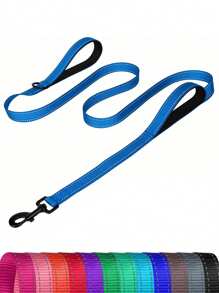 Heavy Duty Dog Leash - Two Cushioned Handles Provide Additional Control, With Night Walking Reflective Strips - Suitable For Medium To Large Dogs - Multicolor - View 20