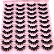 HBZGTLAD 20 Pairs Soft Mink Eyelashes 3D Curl Winged End Eye Elongated Fake Lashes Thick Handmade Natural False Eyelash Messy Cross Lash Wholesale - 自然纖長款 - 查看 4