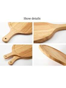 1pc 6-13 Inch Bamboo Wood Pizza Peel Paddle, Circular Baking Tray, Food Serving Platter For Pizza, Bread, Steak, Fruit, Cheese, Pizza/Fruit Cutting Board, Pancake Tray, Baking Kitchen Utensil, Back To School Supplies