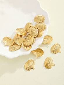 20pcs Fashion DIY Striped Shell Earring Accessories - Brass - View 2