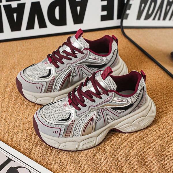 Women's Casual All-Season New Sports Shoes, Thick Sole Fashionable Chunky Sneakers