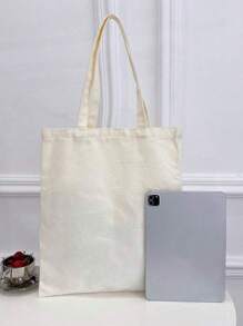 10件/5件/1件简约多用途手提袋、帆布袋、购物袋、书包、圣诞礼品袋、新娘婚礼、伴娘手提包、小化妆包、可重复使用的可爱帆布包、手提袋、大容量购物袋、帆布包、单肩包、斜挎包